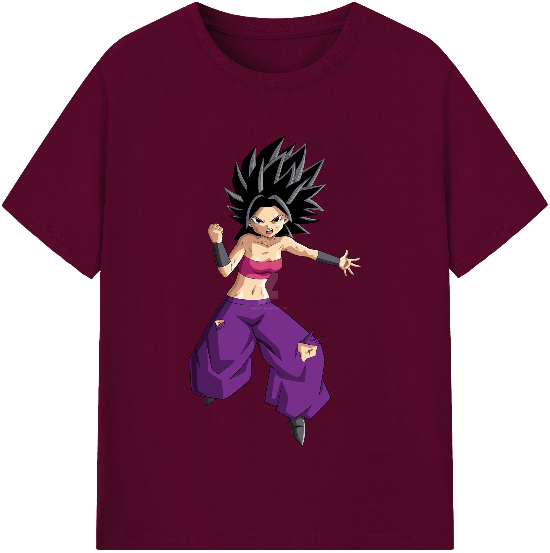 （画像用） ドラゴンボール カリフラ DRAGON BALL Caulifla レディースカジュアルプリントTシャツ（綿100％）
